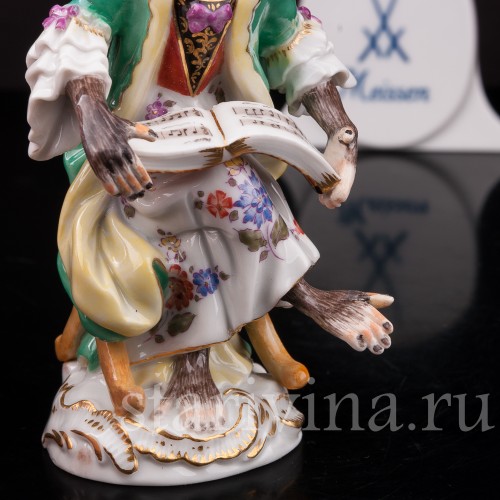 Фарфоровая статуэтка Обезьяна-певица, Meissen, Германия, 1987 г.