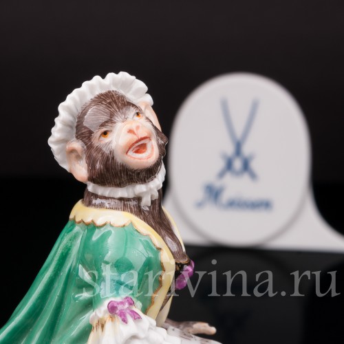 Фарфоровая статуэтка Обезьяна-певица, Meissen, Германия, 1987 г.
