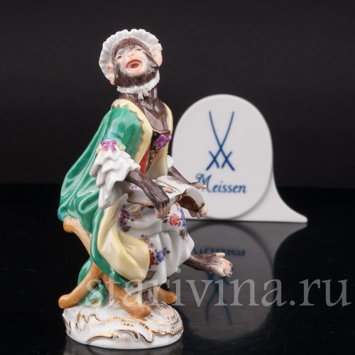 Фарфоровая статуэтка Обезьяна-певица, Meissen, Германия, 1987 г.