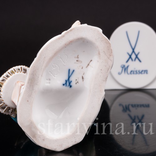 Фарфоровая статуэтка Мальчик с петухом, Meissen, Германия, сер. 19 - нач. 20 в.