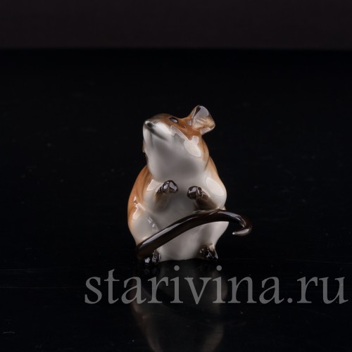 Фарфоровая фигурка Мышка на задних лапках, Hutschenreuther, Германия, 1970 гг.