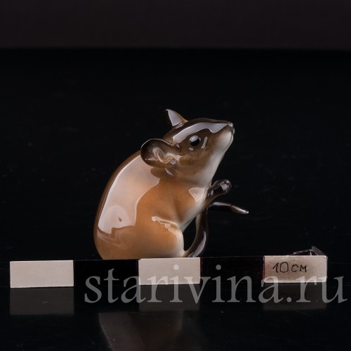 Фарфоровая фигурка Мышка на задних лапках, Hutschenreuther, Германия, 1970 гг.