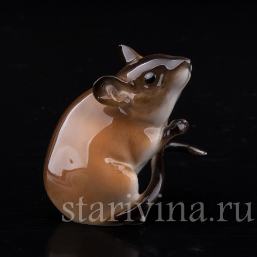 Фарфоровая фигурка Мышка на задних лапках, Hutschenreuther, Германия, 1970 гг.