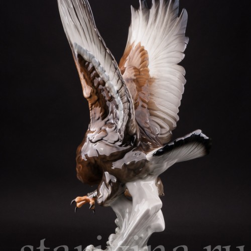 Фарфоровая статуэтка птицы Орел-беркут, Hutschenreuther, Германия, 1970 гг.