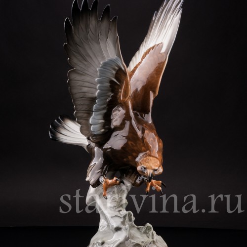 Фарфоровая статуэтка птицы Орел-беркут, Hutschenreuther, Германия, 1970 гг.