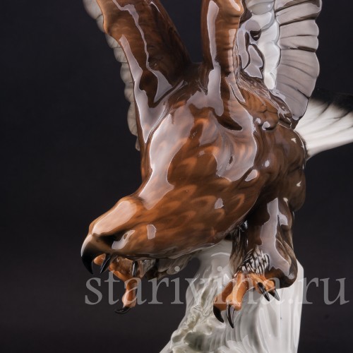 Фарфоровая статуэтка птицы Орел-беркут, Hutschenreuther, Германия, 1970 гг.