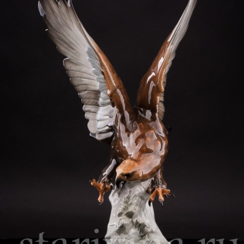 Фарфоровая статуэтка птицы Орел-беркут, Hutschenreuther, Германия, 1970 гг.