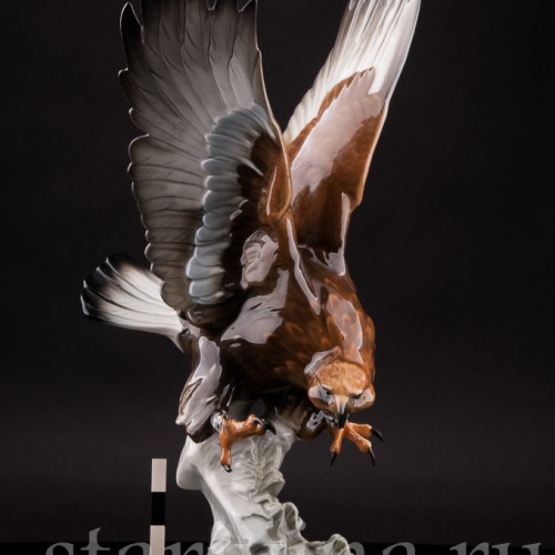 Фарфоровая статуэтка птицы Орел-беркут, Hutschenreuther, Германия, 1970 гг.