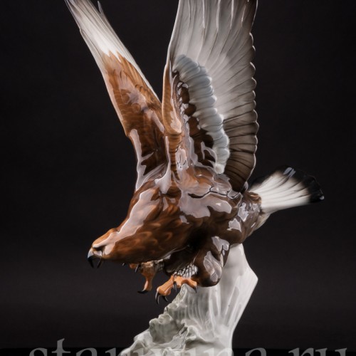 Фарфоровая статуэтка птицы Орел-беркут, Hutschenreuther, Германия, 1970 гг.