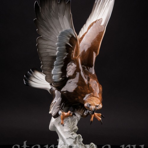 Фарфоровая статуэтка птицы Орел-беркут, Hutschenreuther, Германия, 1970 гг.