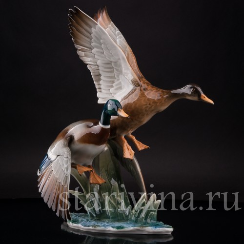 Фарфоровая композиция Взлетающие утки, Hutschenreuther, Германия, 1970 гг.