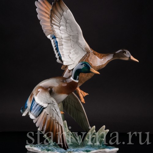 Фарфоровая композиция Взлетающие утки, Hutschenreuther, Германия, 1970 гг.