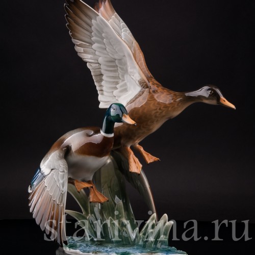Фарфоровая композиция Взлетающие утки, Hutschenreuther, Германия, 1970 гг.