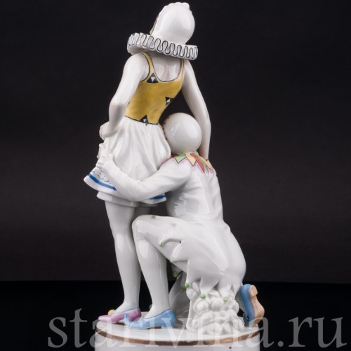 Фарфоровая статуэтка Пьеро и пьеретта, Muller & Co, Германия, нач. 20 в.