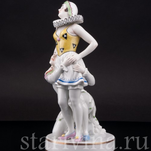 Фарфоровая статуэтка Пьеро и пьеретта, Muller & Co, Германия, нач. 20 в.