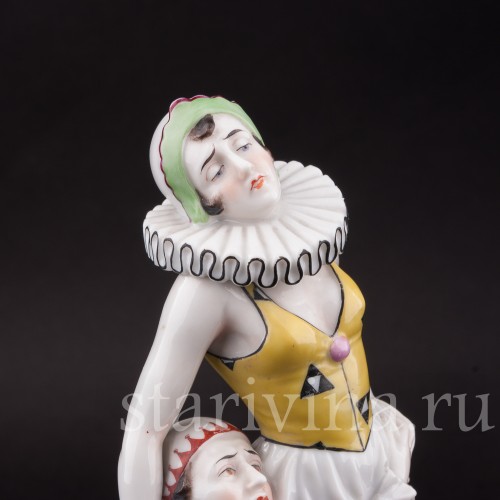 Фарфоровая статуэтка Пьеро и пьеретта, Muller & Co, Германия, нач. 20 в.