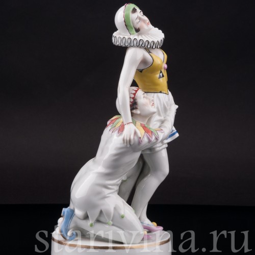Фарфоровая статуэтка Пьеро и пьеретта, Muller & Co, Германия, нач. 20 в.