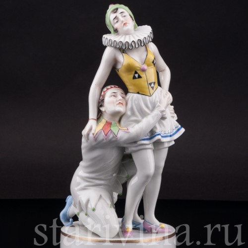 Фарфоровая статуэтка Пьеро и пьеретта, Muller & Co, Германия, нач. 20 в.