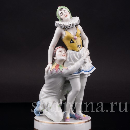 Фарфоровая статуэтка Пьеро и пьеретта, Muller & Co, Германия, нач. 20 в.