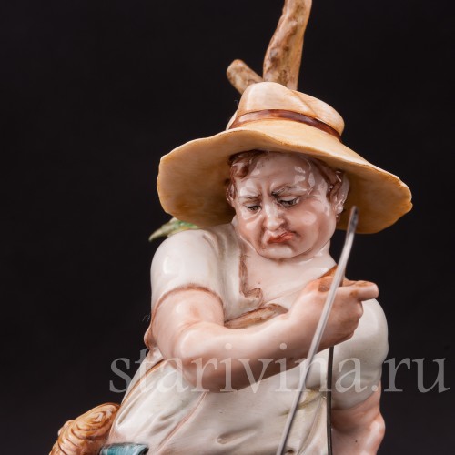 Фарфоровая статуэтка Рыбак, Capodimonte, Италия, вт. пол. 20 в.