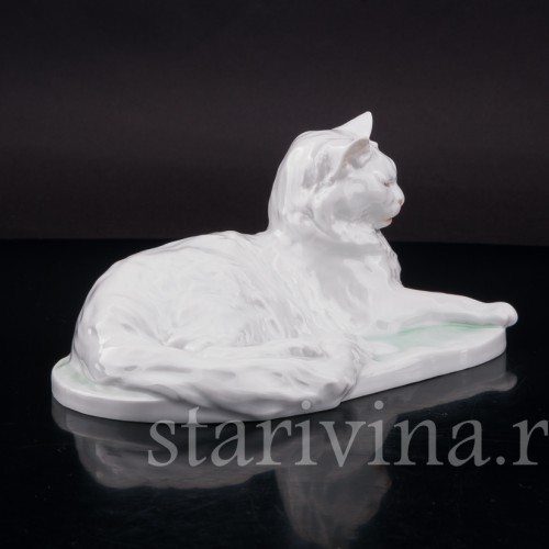 Фигурка из фарфора Ангорская белая кошка Herend, Венгрия, 1960-70 гг.