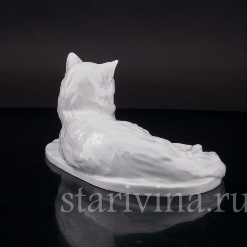 Фигурка из фарфора Ангорская белая кошка Herend, Венгрия, 1960-70 гг.