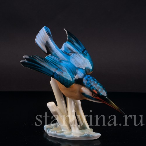 Фигурка из птицы фарфора Зимородок Hutschenreuther, Германия, 1970 гг.