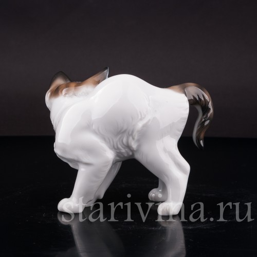 Фарфоровая статуэтка Котёнок с выгнутой спинкой, Rosenthal, Германия, 1965 год.
