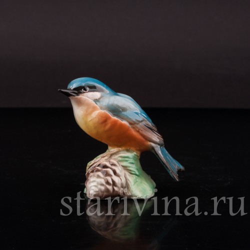 Фигурка птицы из фарфора Попозень, миниатюра Tay, Италия, сер. 20 в.