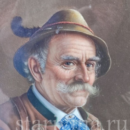 Картина маслом Портрет мужчины с картами, Германия.