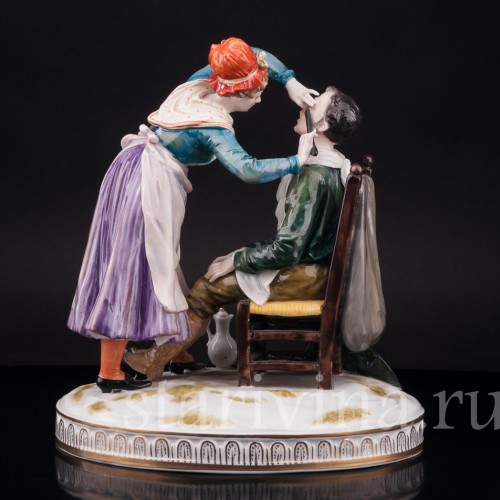 Фарфоровая композиция В цирюльне, Дрезден, Германия, нач. 20 в.