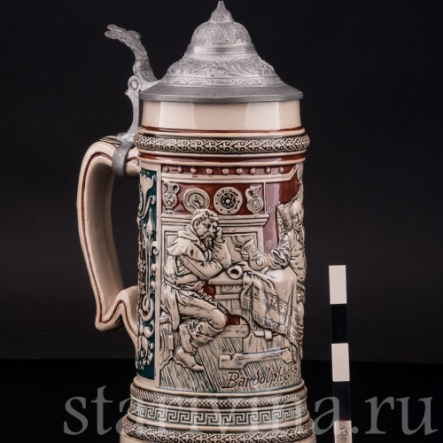 Старинная пивная кружка Бардольф и Фальстаф, 1/2 л, Matthias Girmscheid, Германия, около 1900 г.