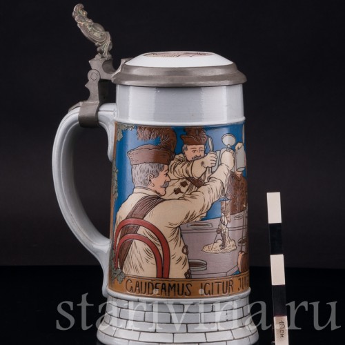 Старинная пивная кружка Гаудеамус, 1/2 л, Villeroy & Boch, Германия, 1909 г.