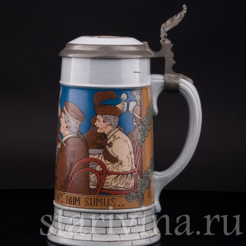 Старинная пивная кружка Гаудеамус, 1/2 л, Villeroy & Boch, Германия, 1909 г.