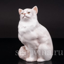 Фарфоровая фигурка Белый персидский кот, Royal Doulton, Великобритания, 1940-1968 гг.