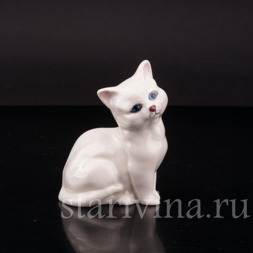 Фарфоровая фигурка Котёнок с голубыми глазами, миниатюра, Royal Doulton, Великобритания, 1990-1999 гг.
