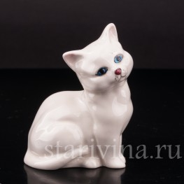 Фарфоровая фигурка Котёнок с голубыми глазами, миниатюра, Royal Doulton, Великобритания, 1990-1999 гг.