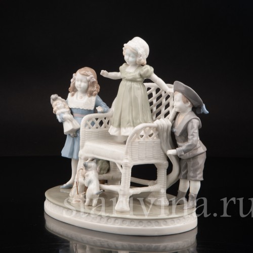 Фарфоровая композиция Играющие дети, Scheibe-Alsbach, Германия, перв. пол. 20 в.