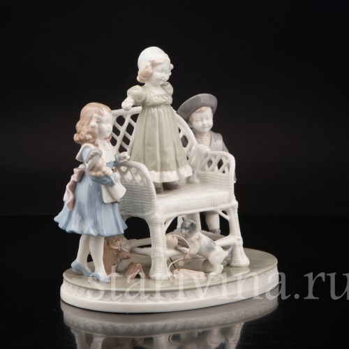 Фарфоровая композиция Играющие дети, Scheibe-Alsbach, Германия, перв. пол. 20 в.