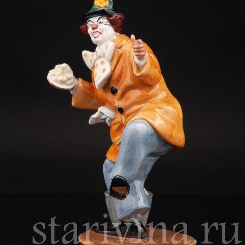 Статуэтка из фарфора Клоун, Royal Doulton, Великобритания, 1978 г.