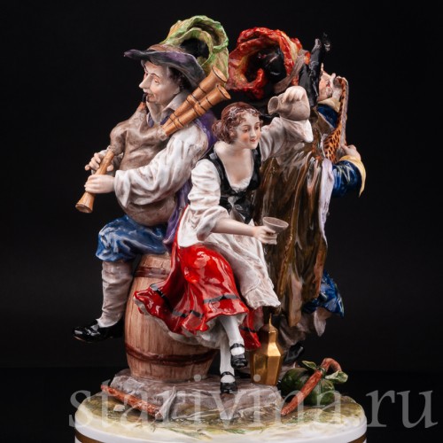 Композиция из фарфора Странствующие музыканты, Ernst Bohne Sohne, Германия, пер. пол. 20 века.