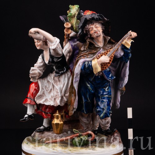 Композиция из фарфора Странствующие музыканты, Ernst Bohne Sohne, Германия, пер. пол. 20 века.