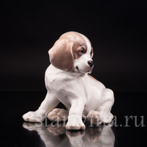 Фигурка собаки из фарфора Щенок сенбернара, Nymphenburg, Германия, 1970 гг.