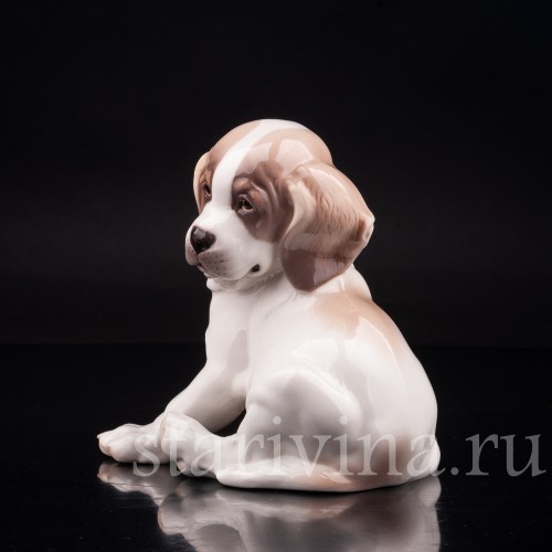 Фигурка собаки из фарфора Щенок сенбернара, Nymphenburg, Германия, 1970 гг.