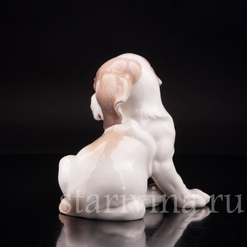 Фигурка собаки из фарфора Щенок сенбернара, Nymphenburg, Германия, 1970 гг.