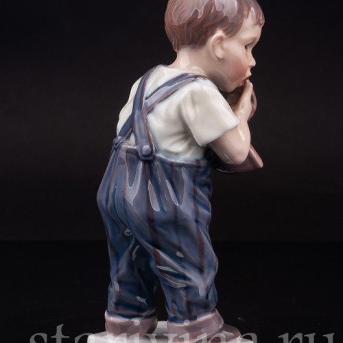 Фарфоровая статуэтка Курильщик, мальчик с трубкой, Dahl Jensen, Дания, 1920-80 гг.