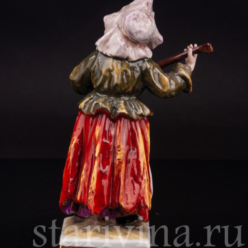 Фарфоровая фигурка Странствующие музыканты, женщина с гитарой, Ernst Bohne Sohne, Германия, пер. пол. 20 в.