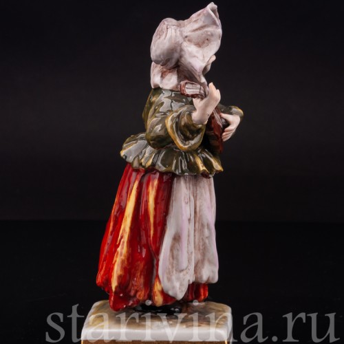 Фарфоровая фигурка Странствующие музыканты, женщина с гитарой, Ernst Bohne Sohne, Германия, пер. пол. 20 в.