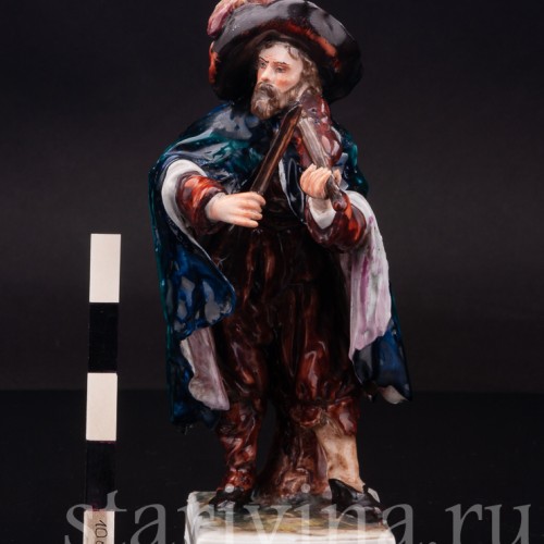 Фарфоровая статуэтка Странствующие музыканты, мужчина со скрипкой, Ernst Bohne Sohne, Германия, пер. пол. 20 в.