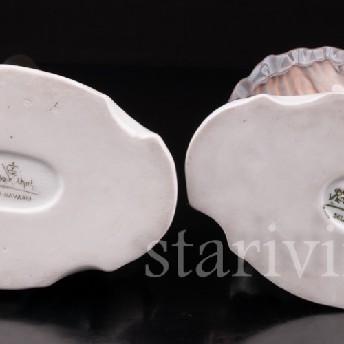 Фарфоровые статуэтки Пара с собачкой и овечкой, Rosenthal, Германия, 1920-30 гг.